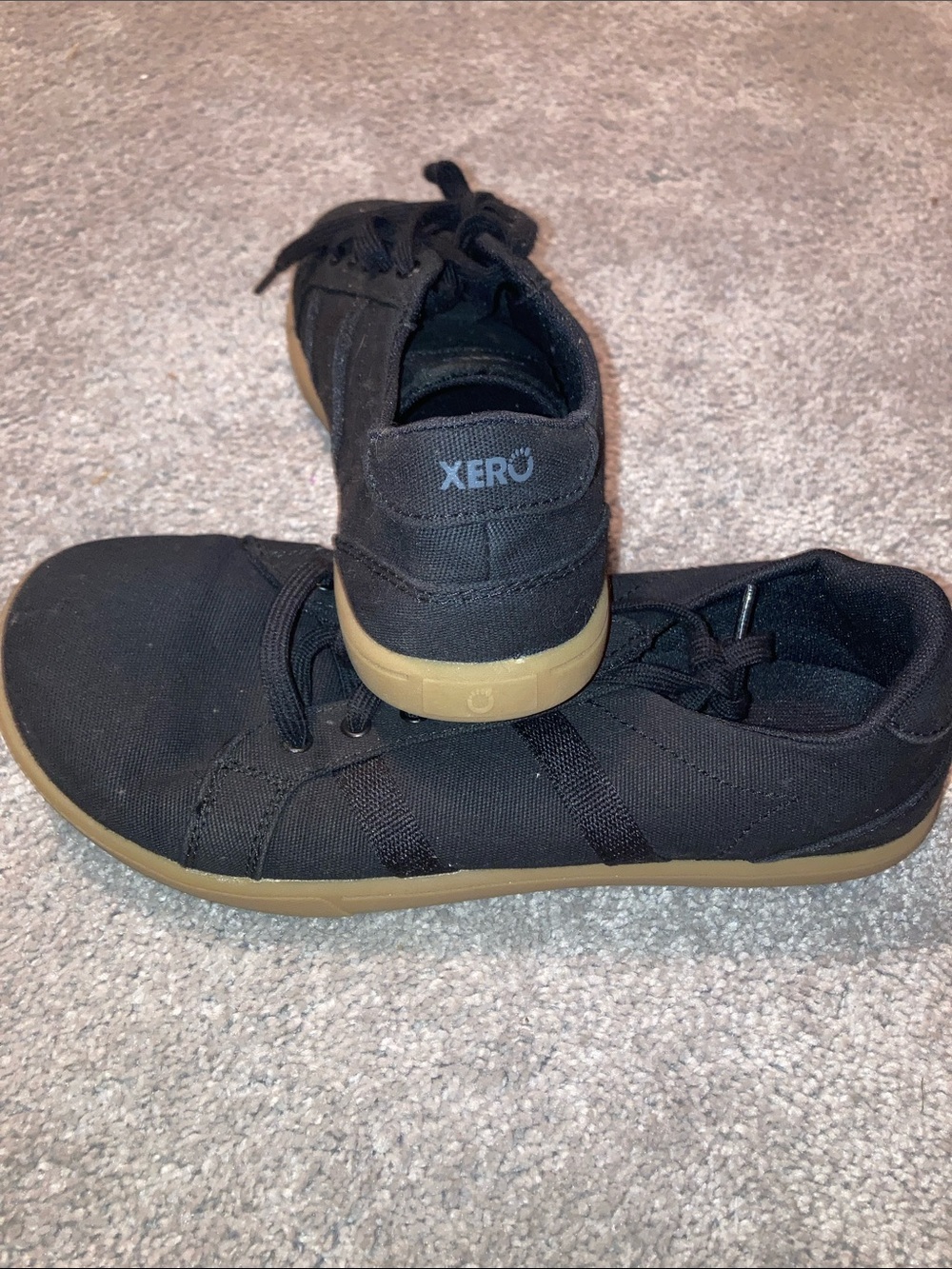 Xero Women's Black Canvas Sneakers with Gum Sole